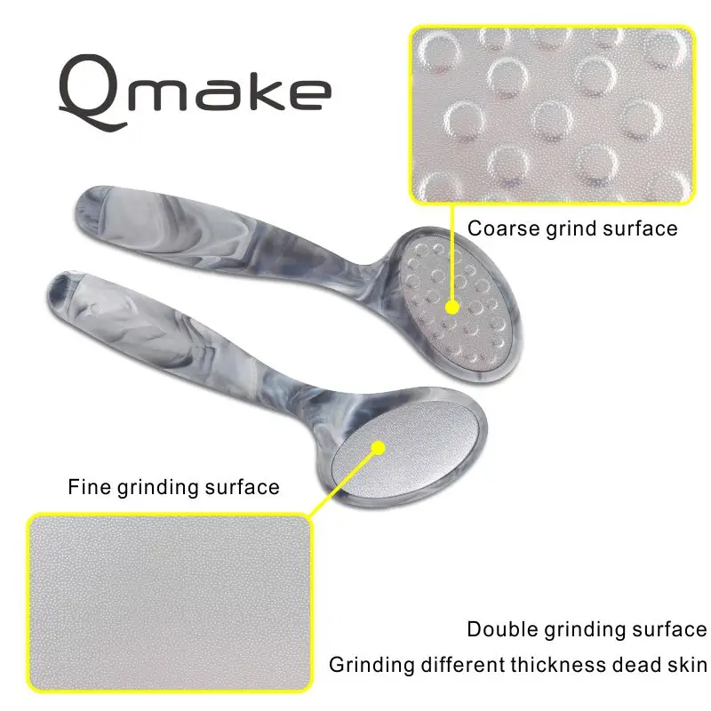 Профессиональная двухсторонняя Терка Qmake matel для ног Рашпиль терка сухой грубой