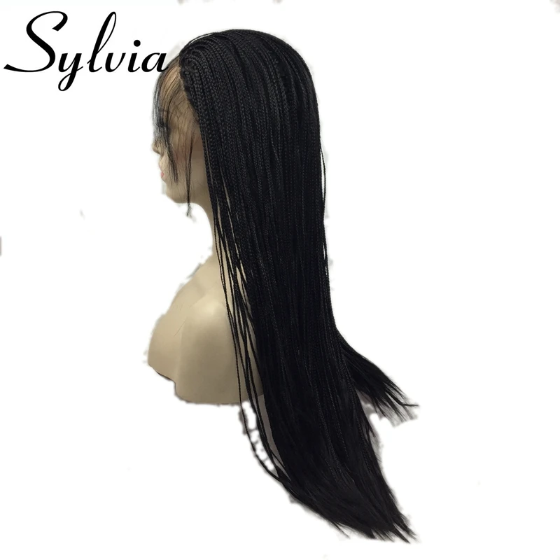 Парик из синтетического кружева спереди 1B черный для женщин|braid wig|braided braidbraiding hair |