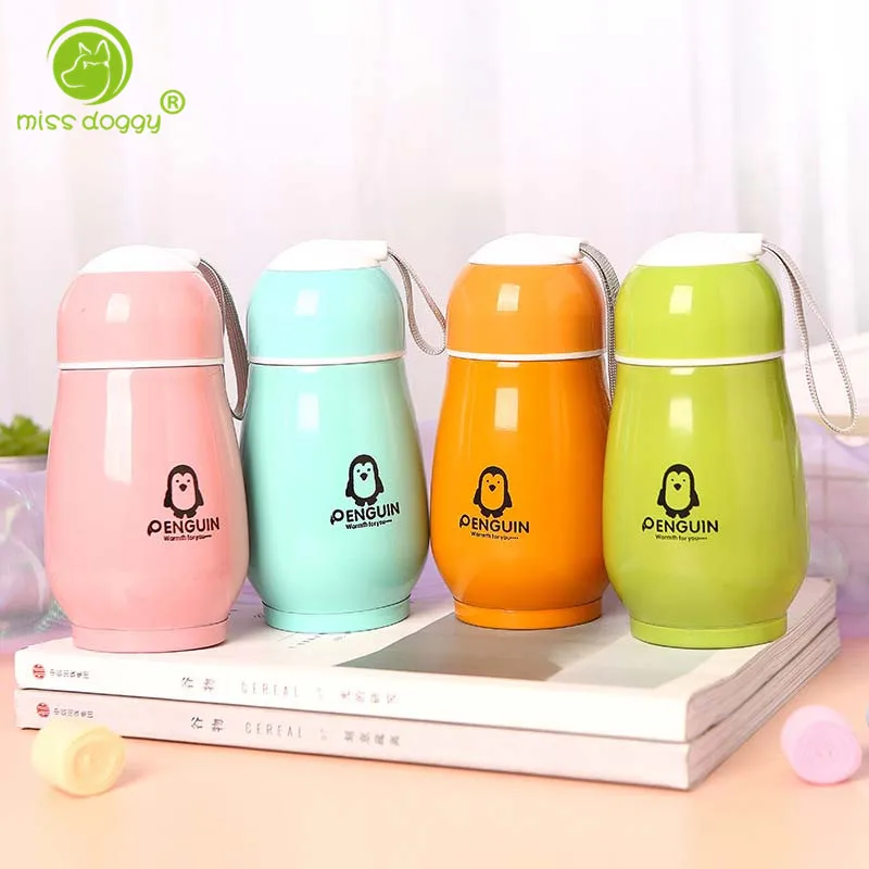 New Arrival 330ML Mini Thermos Lovely Cartoon Penguin Printed Vacuum Flasks Cute Sweety 4 Colors Stainless Steel Cup 20E | Дом и сад