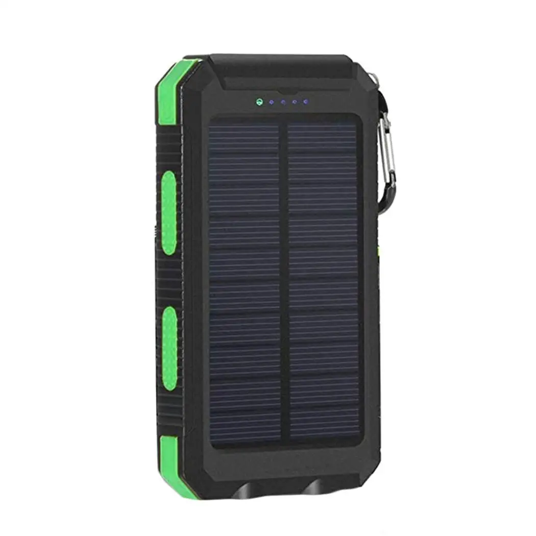 Outdoor Waterproof Solar Power Bank Dual USB Portable Poverbank With Compass Double LED Flashlight 6000mAh External Battery | Мобильные