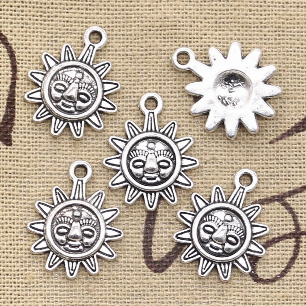 

20pcs Charms Sun Sunburst 20x16mm Antique Silver Color Plated Pendants Making DIY Handmade Tibetan Silver Color Finding Jewelry