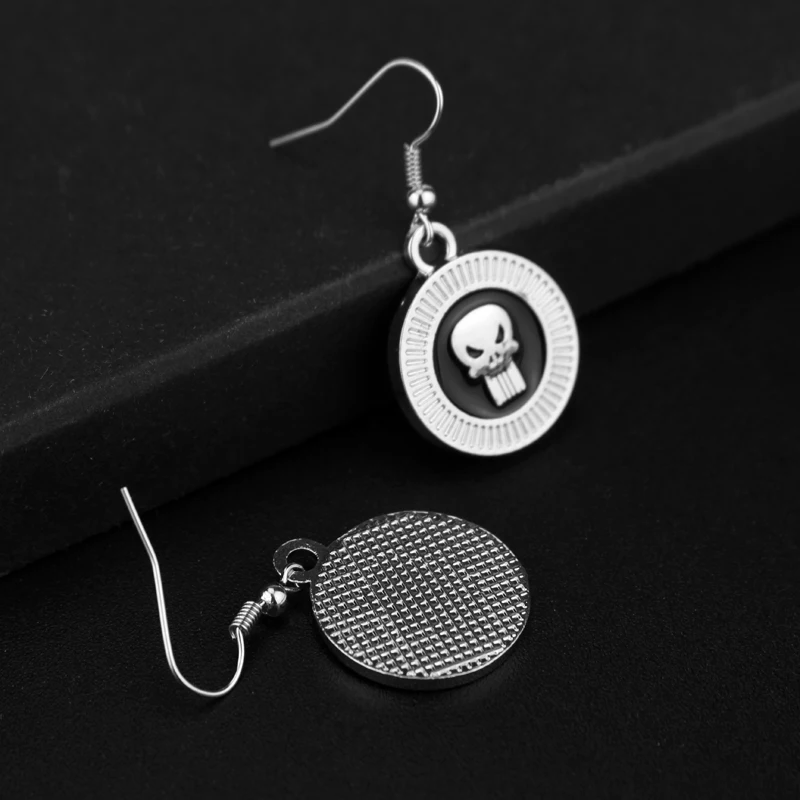 Панк Череп Каратель супергерой серьги для женщин Хэллоуин вечерние ювелирные