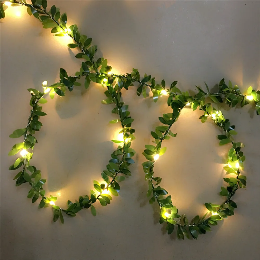 Ручной работы водостойкие 5 м 50 светодио дный LED s лист гирлянда батарея таймер медь светодио дный светодиодные Фея огни строки для Рождество Свадебные украшения вечерние