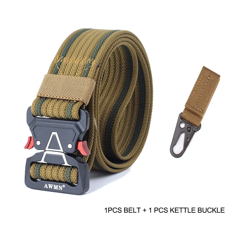 KG1 Army Military Tactical Belt New Outdoor 125cm Cobra Alloy Buckle Nylon Casual Combat Belt Men Women Training Belt AE103 - Цвет: KG1
