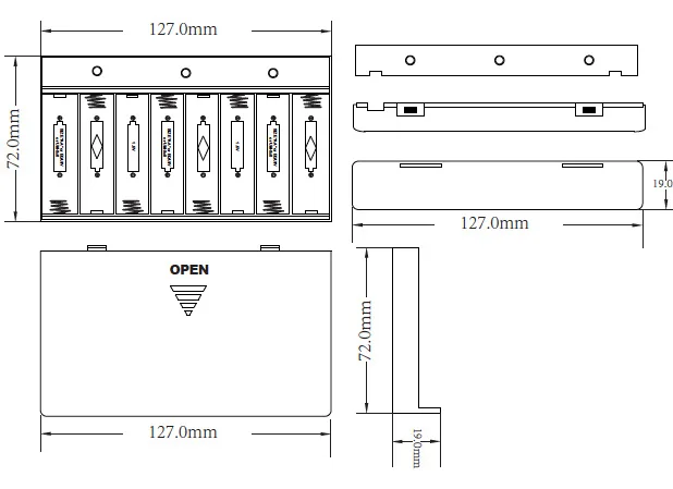 DIY 12V 8 x AA батарея держатель Чехол Коробка с поводком переключатель MOSUNX Futural Digital DC