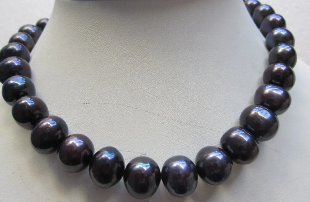

NEW HOT HUGE 18" 10-11MM TAHITIAN BLACK PEARL NECKLACE GOLD CLASP