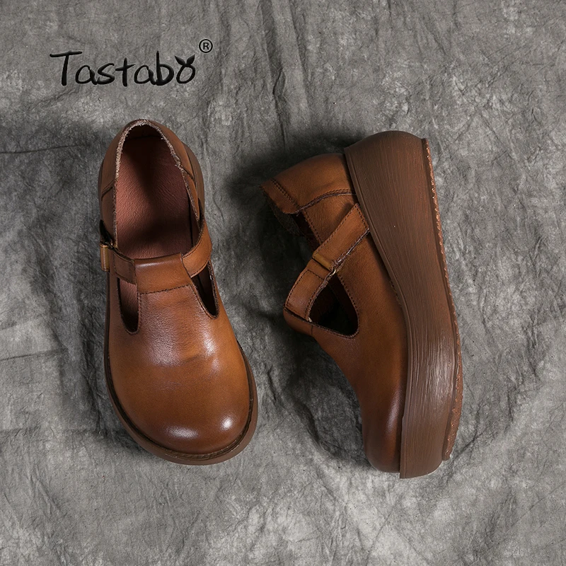 Женская обувь на рифленой подошве Tastabo винтажная повседневная ручной работы с