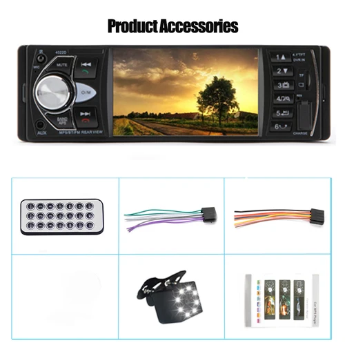 With 8 LED Camera Hipppcron Автомагнитола 1 Din Авторадио 4022D Bluetooth 4," сенсорный экран Поддержка камеры заднего вида рулевое колесо Contral стерео - Цвет: With 8 LED Camera