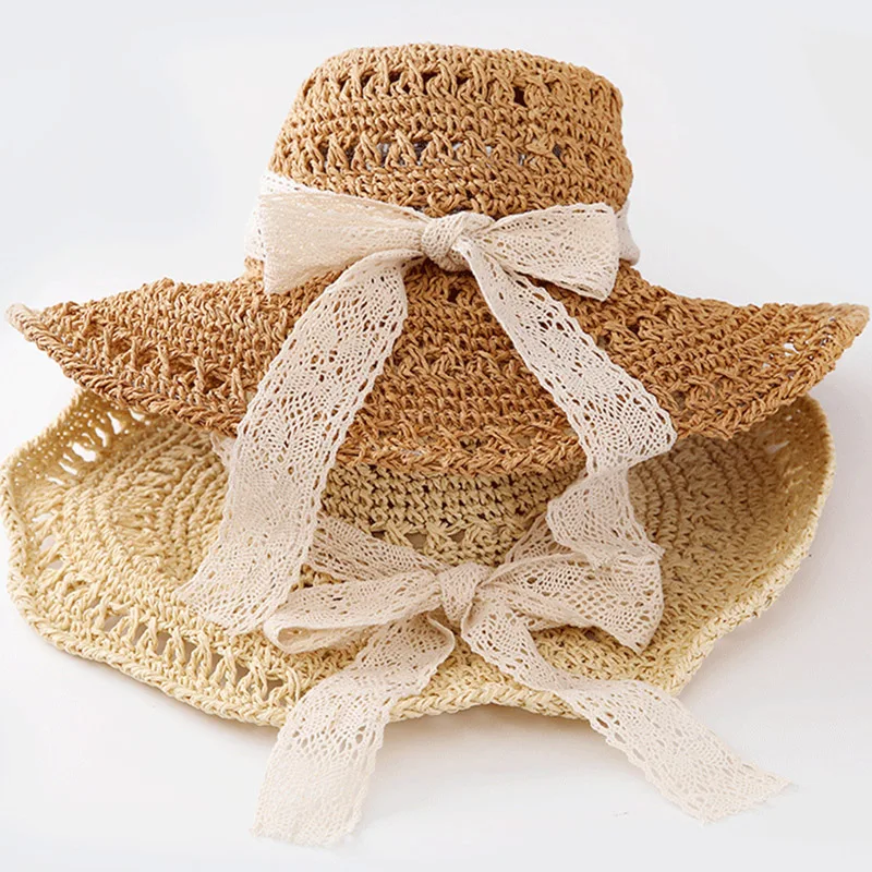 Новая летняя соломенная шляпа дамы ручной работы кружево фестиваль Бабочка