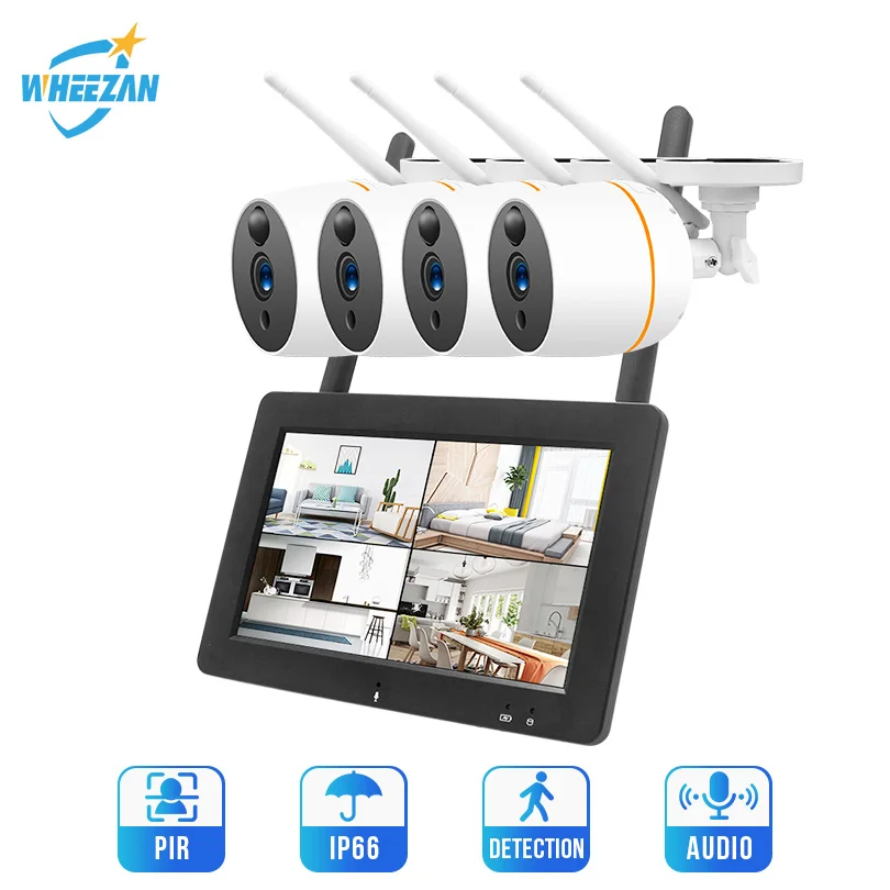 Беспроводная камера видеонаблюдения Wheezan 4 канала 1080P NVR сенсорный экран
