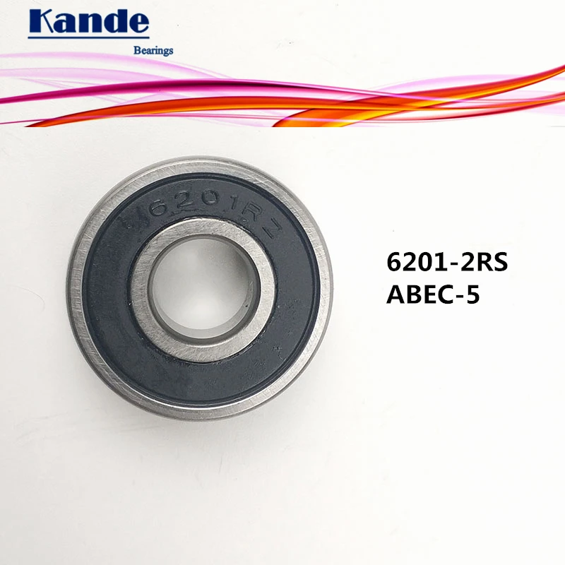 Kande 6201RS 4PCS ABEC 5 6201 2RS Однорядный радиальный шарикоподшипник 12x32x10 мм 6201RZ|Валы| |