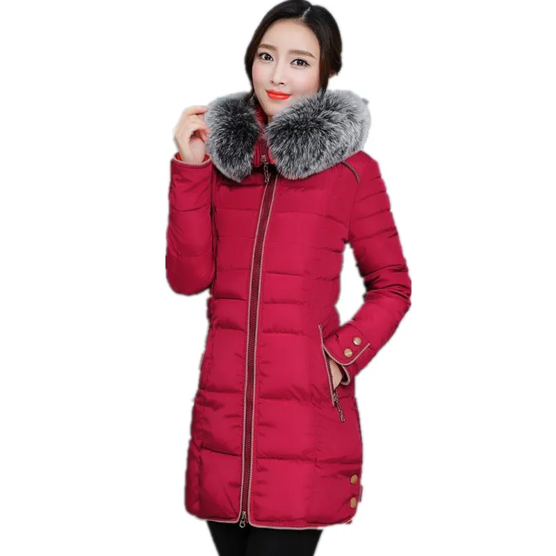 parkas mujer 2019 women winter coat hooded warm plus size cotton padded jacket female long parka womens wadded G133 | Женская одежда