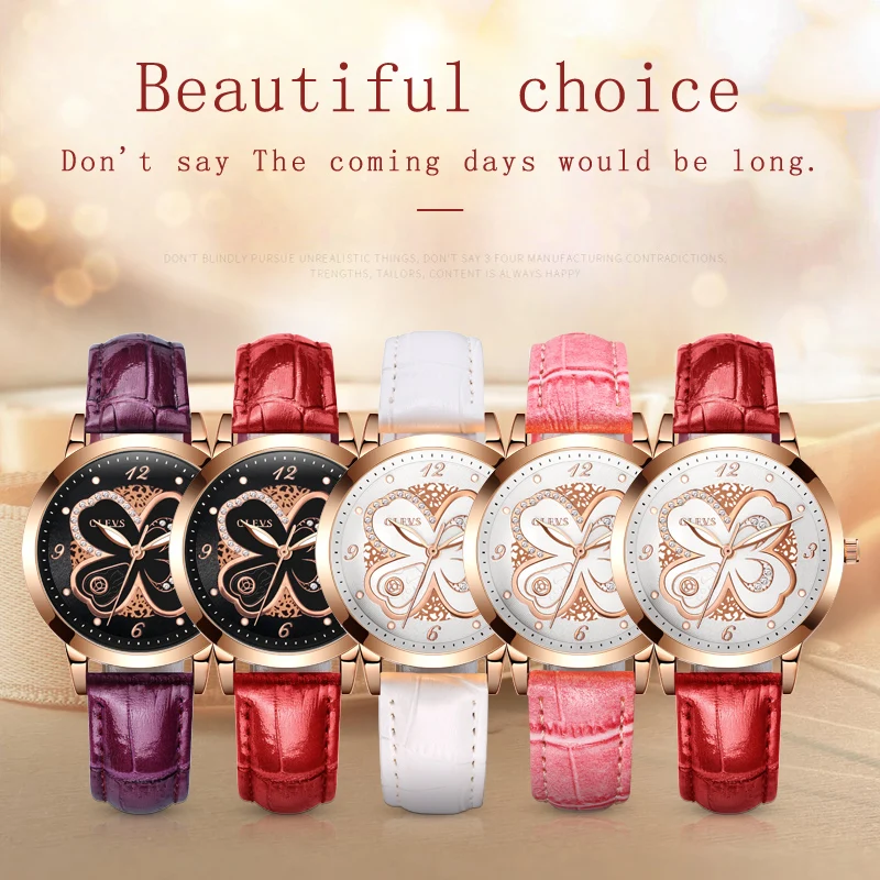 

OLEVS Women Watch Elegant Brand Famous Luxury Quartz Rose gold Watches Ladies Leather Butterfly design Wristwatches Relogio 2018