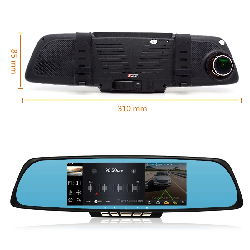 Junsun 6.86 &quotАвтомобильные видеорегистраторы ADAS зеркало заднего вида с DVR и