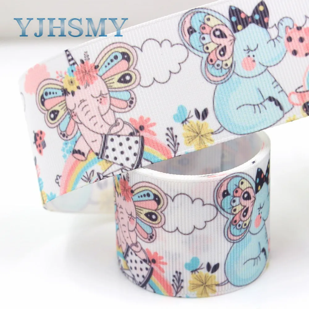 YJHSMY I-181117-249 10 ярдов 38 мм мультфильм ленты термопечать grosgrain украшение праздника