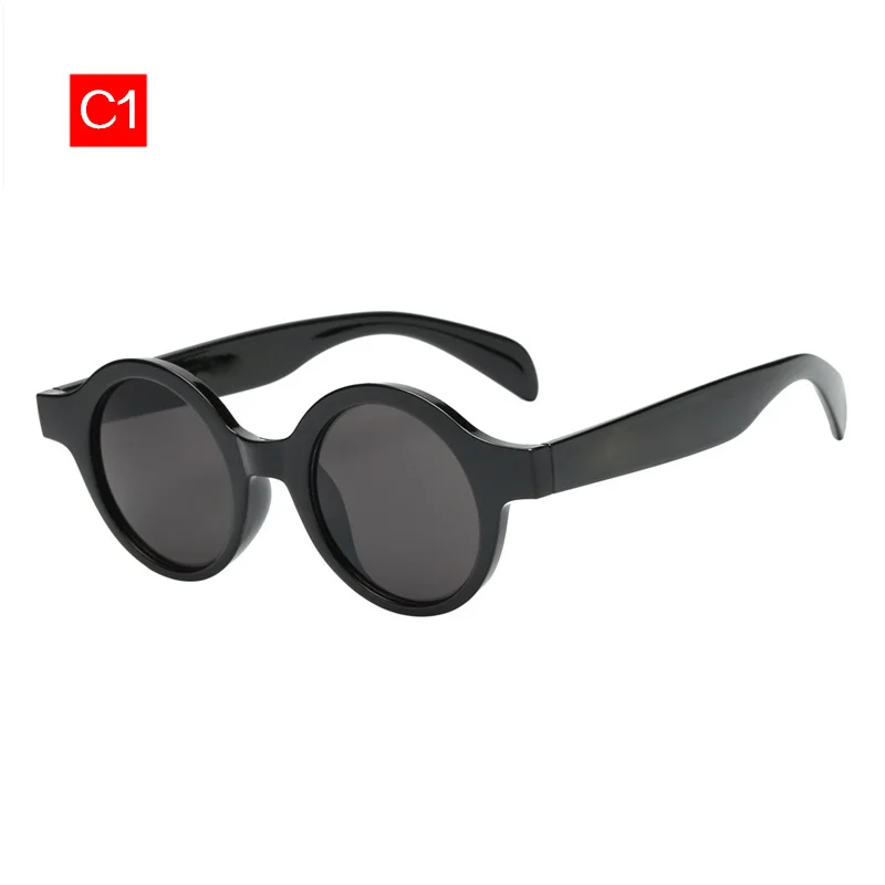 C1 Black Калейдоскоп очки ретро маленькие круглые очки Для женщин Для мужчин модные Винтаж Марка солнцезащитные очки черный Белый Цвет Леопард Красный UV400 - Цвет линз: C1 Black