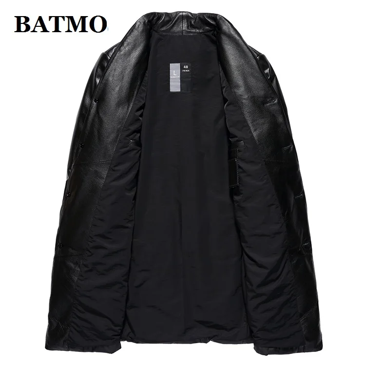 BATMO Новое поступление зимние из натуральной коровьей кожи Толстые мужские пуховики, мужские зимние кожаные парки 806