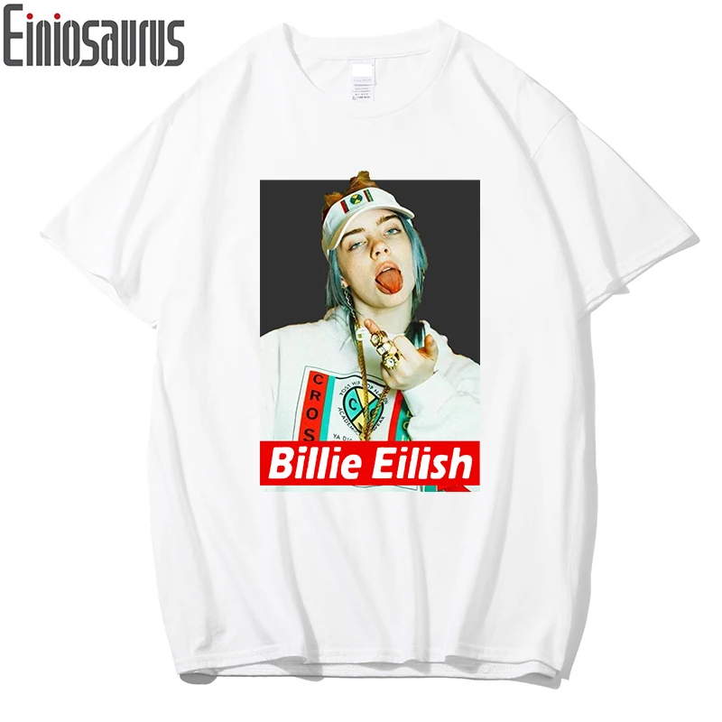 Billie eilish футболка Для мужчин хип-хоп Костюмы мужской Забавные футболки короткий
