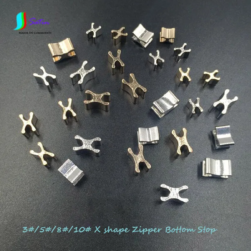 Молния Закрытая Серебристая/Золотистая металлическая 3 #/5 #/8 #/10 # X форма нижняя