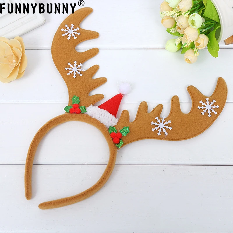 Обруч для волос FUNNYBUNNY Kid Lady Рождественский олень длинный рога