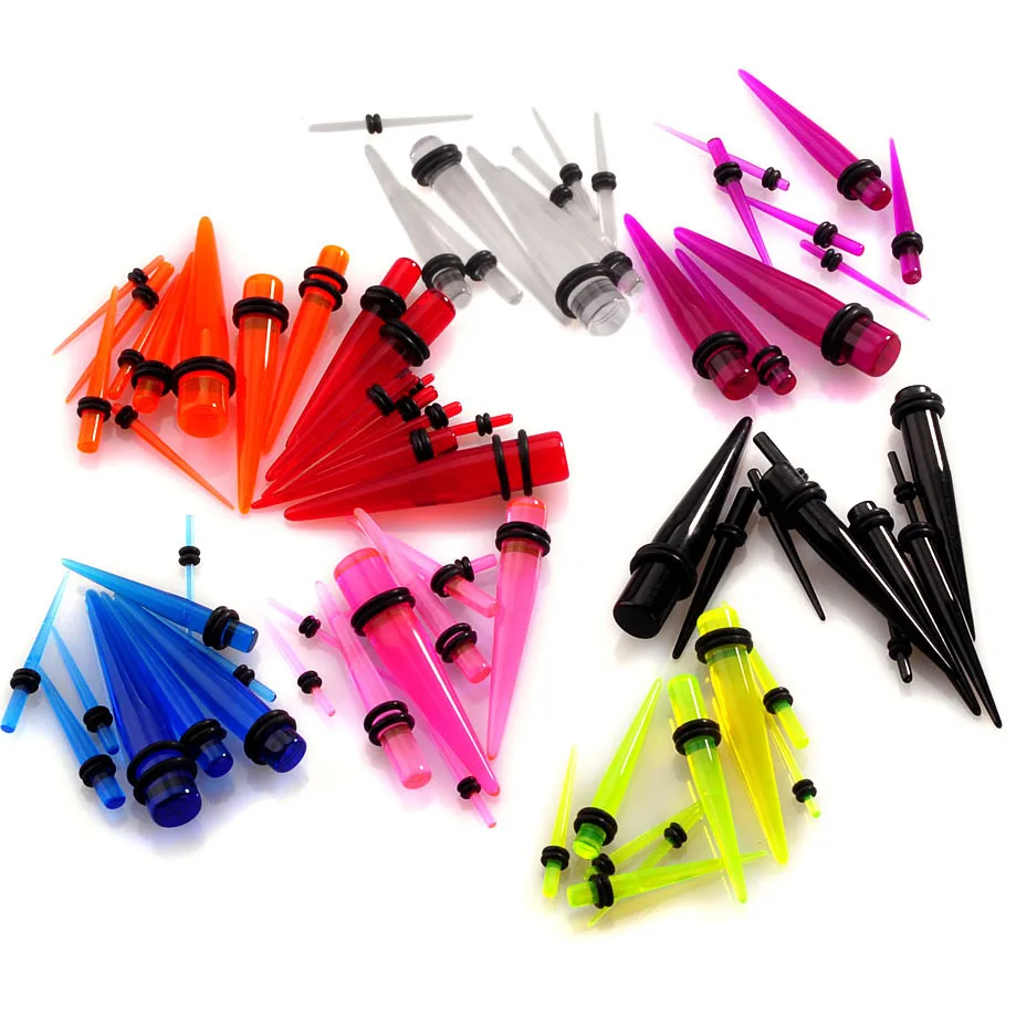 18 шт Панк акриловые разъемы и тоннелей сужается беруши датчик Растяжка Комплект