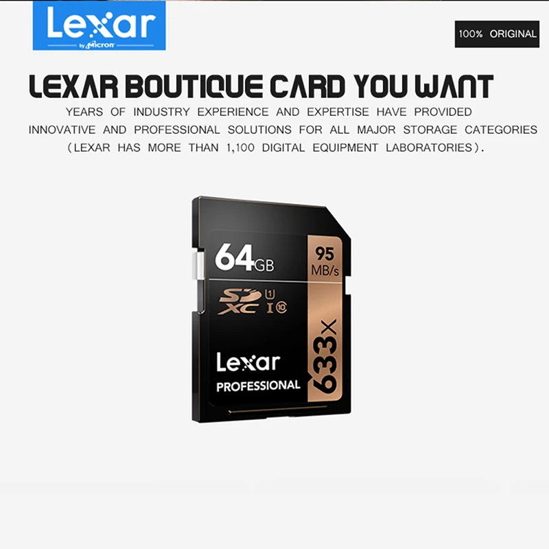 Профессиональная карта памяти Lexar 633X SDHC 16 ГБ 32 SD SDXC 64 Гб 128 256 512 4K флэш стандарта 10