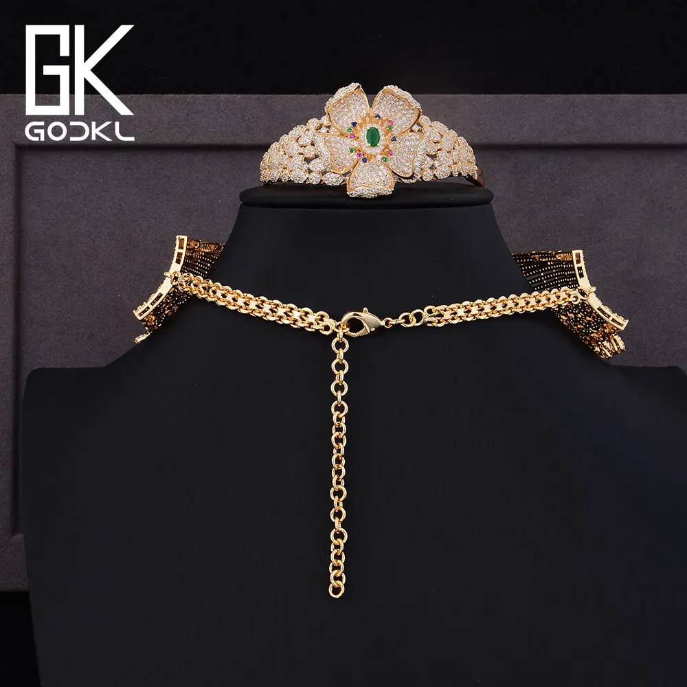GODKI Роскошные кубические циркониевые нигерийские Ювелирные наборы для женщин