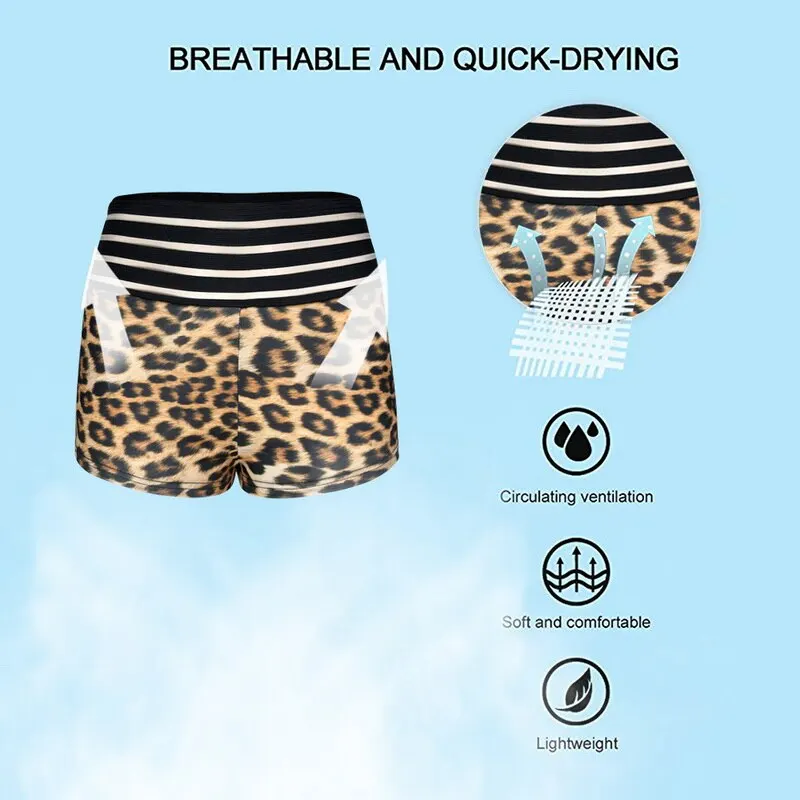 Сексуальные женские шорты для йоги с леопардовым принтом бега пуш ап женская