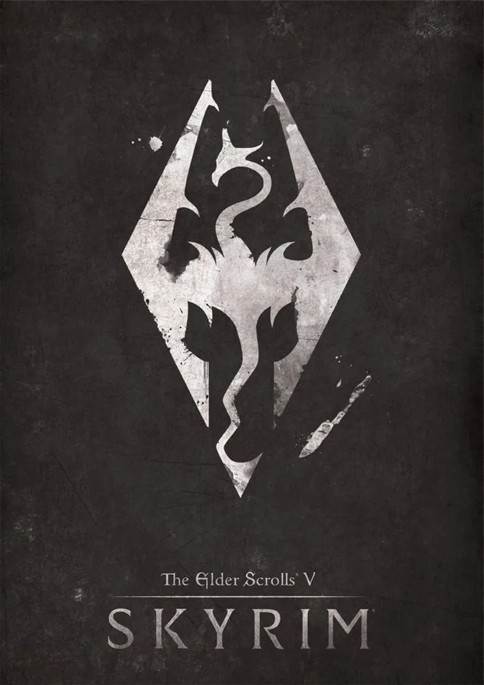 Светло-желтый Эдер свиток Skyrim плакаты игры настенные наклейки с белым покрытием бумага печатает четкое изображение украшение дома гостиная спальня - Цвет: Светло-желтый