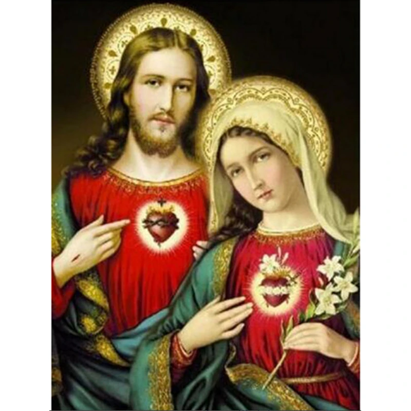 Рукоделие алмазная живопись религиозные ремесла вышивка Полный Портрет круглое