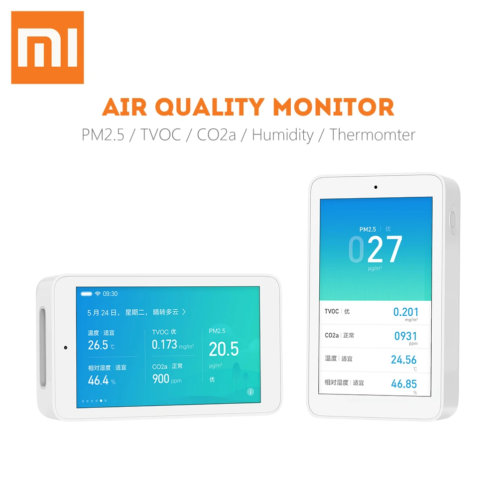 Оригинальный Xiaomi Mijia детектор качества воздуха монитор PM2.5 TVOC CO2a тестер термометр