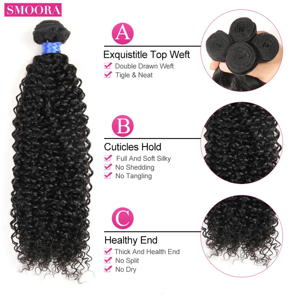 

Kinky Curly Hair Bundles With Closure 3 Bundle Peruvian Human Hair Extensions With 4x4 Swiss Lace Natural Black Non-Remy Hair
