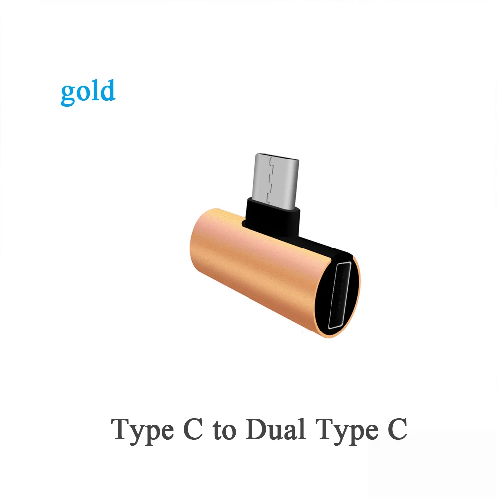 to Dual Type-C 04 3 в 1 USB C к type-c адаптер usb type C кабель для зарядного устройства преобразователь для наушников для 8 6 Leeco адаптеры для наушников - Цвет: to Dual Type-C 04