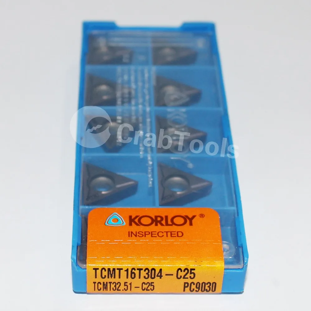 Краб инструменты KORLOY 10 шт. TCMT16T304 C25 PC9030 для металлорежущих токарных стаков
