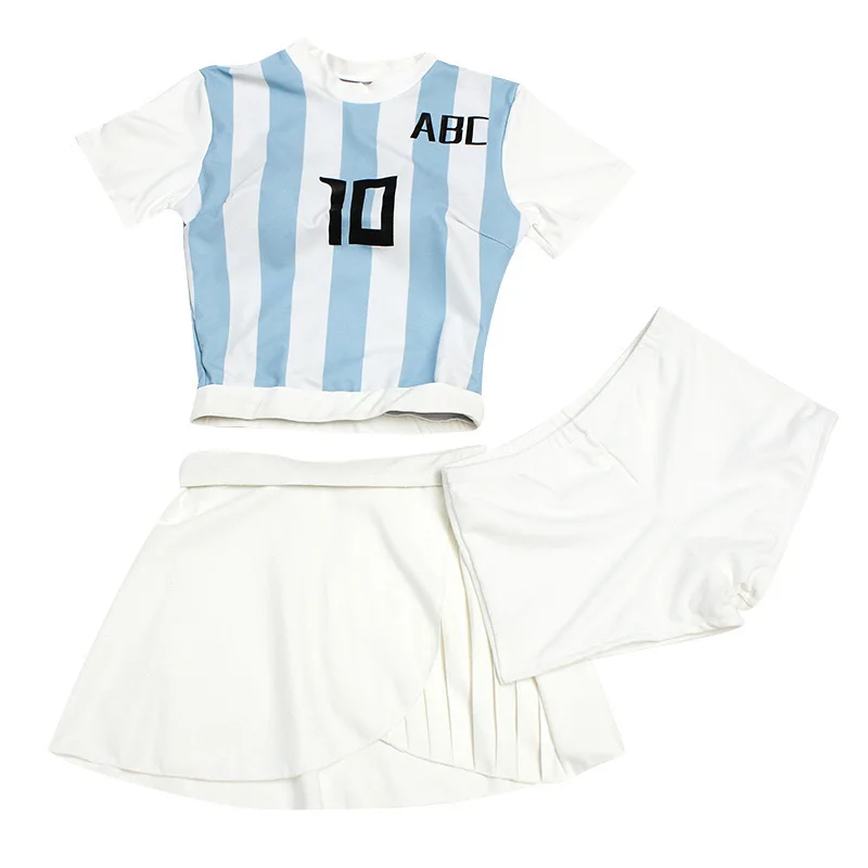 

High Waist Swimsuit Dress Plus Size Swim Two Piece For Women Swimwear New Arrival 2019 Female Korean Split Cotton Cartoon