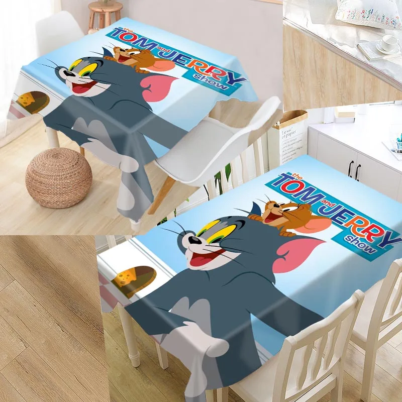 tablecloth Пользовательские Том и Джерри крышка стола Оксфорд влагостойкая скатерть может мыть скатерти для кухни свадебное оформление отеля - Цвет: tablecloth
