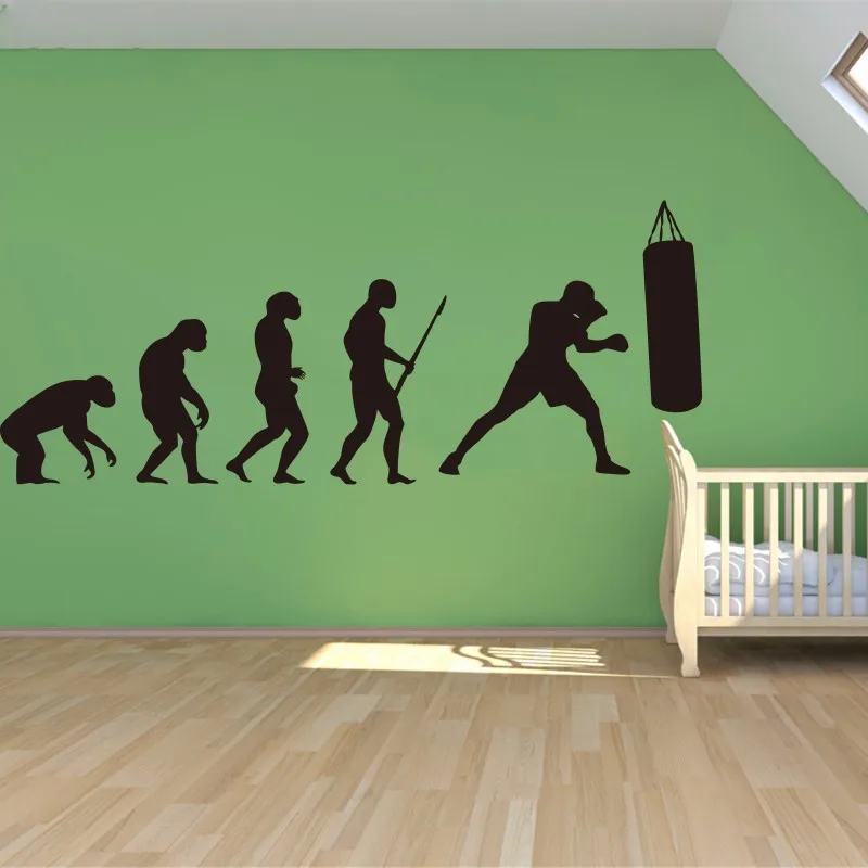 С изображением Дарвина и надписью Эволюция человека Виниловая наклейка на стену