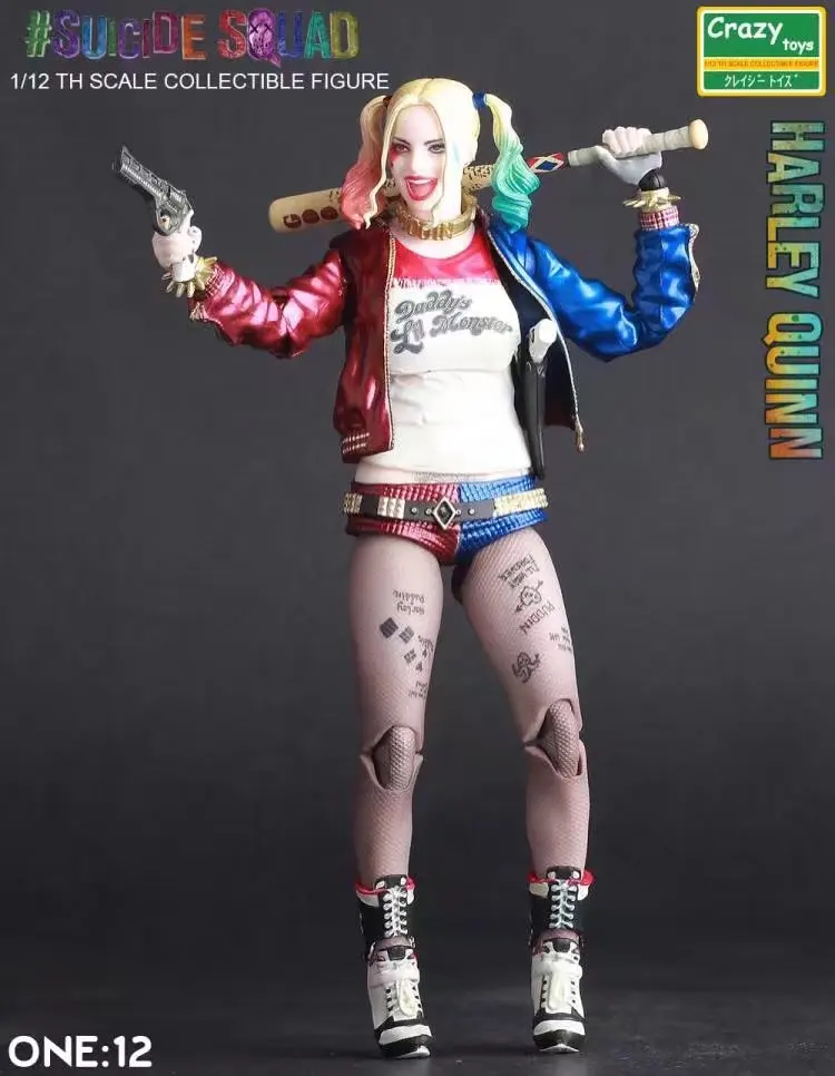 Сумасшедшие игрушки 1:12 отряд самоубийц Харли Квинн и Джокер BJD фигурка коллекционная игрушка 7 дюймов 18 см