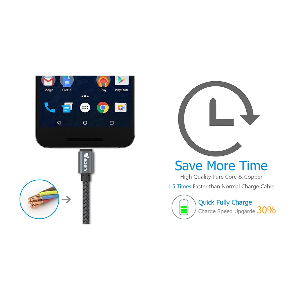 TIEGEM USB 3.1 Type C Кабель 2а Мобильный Телефон Синхронизации Данных Быстрая Зарядка Type-c