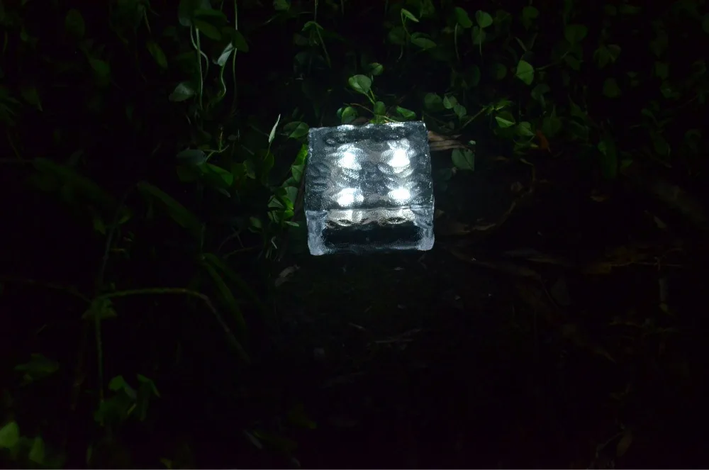 10 * 10led outdoor solar underground light waterproof garden lawn lamp glass ice brick tile floor | Освещение