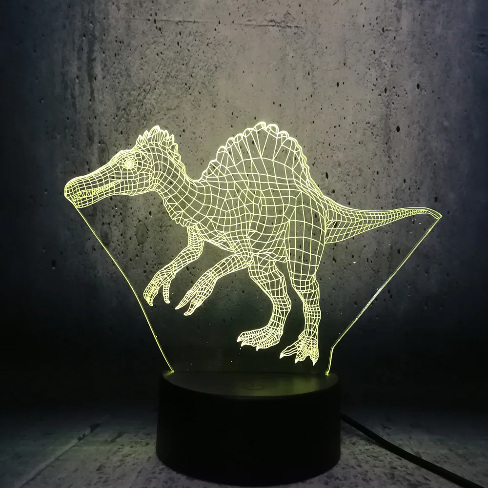 Jurassic park Dinosaur 3D USB LED Lamp Spinosaurus Figure Light Colorful Decoration Night lava Toy Animal movie fans | Лампы и