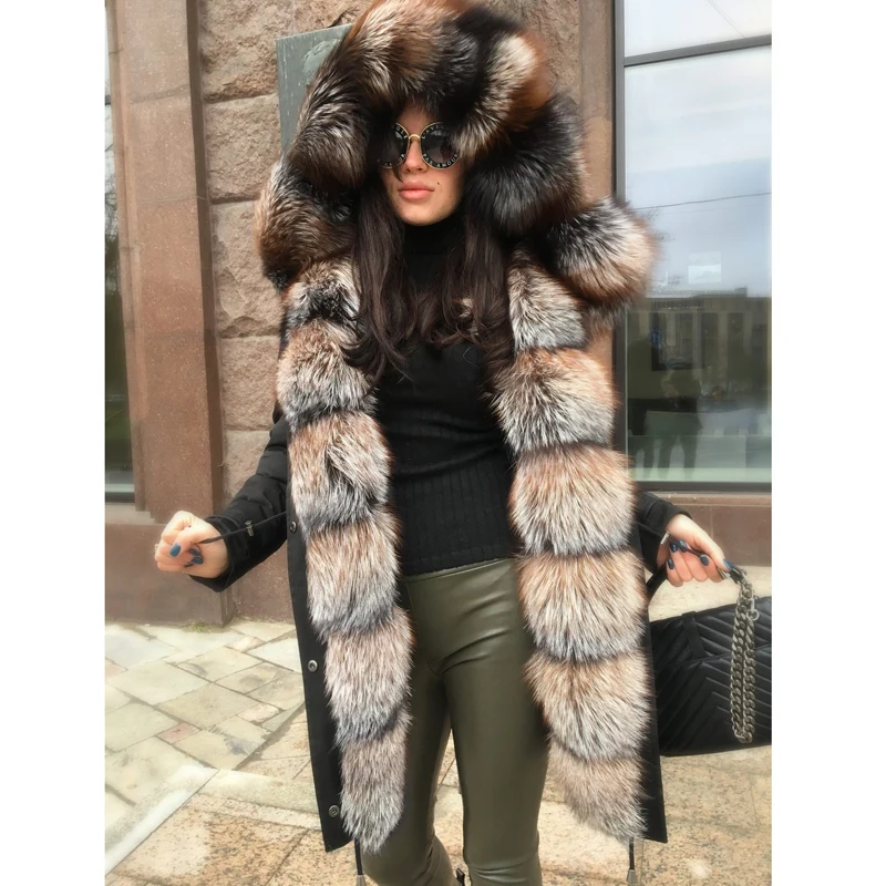 CKMORLS новая парка из натурального меха для женщин зимняя куртка с натуральным