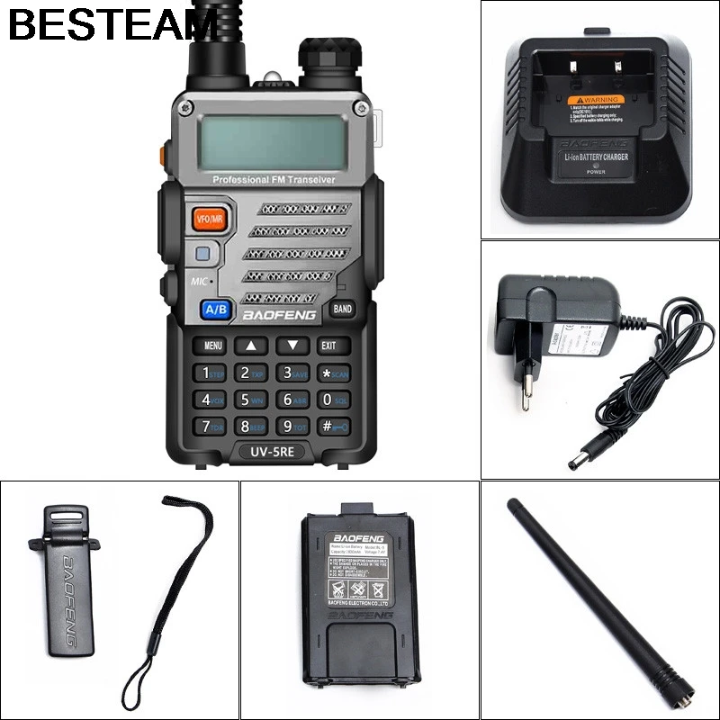 Baofeng UV-5RE иди и болтай Walkie Talkie “иди Dual Band UV5RE CB радио 128CH VOX Сталь оболочки Ham Радио