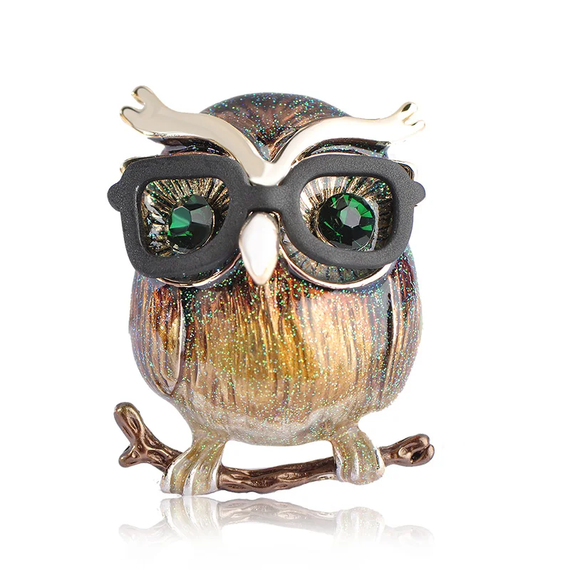 

Blucome New Style Purple Parrot Brooch Big Belly Owl Brooches For Kids Gifts Suit Collar Sweater Clips Gold-color Pins Jewelry