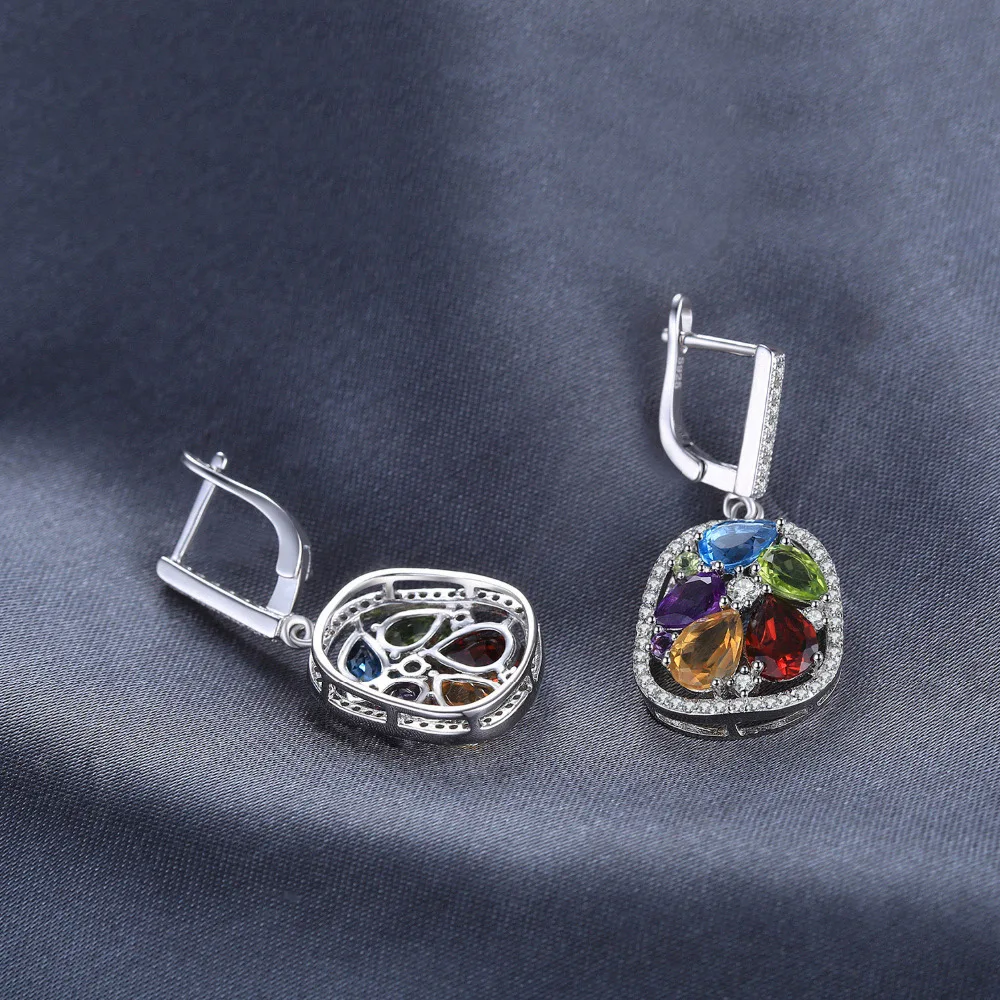 Jewelrypalace Роскошные 5.3ct Подлинная Аметист гранат перидот Голубой топаз падения