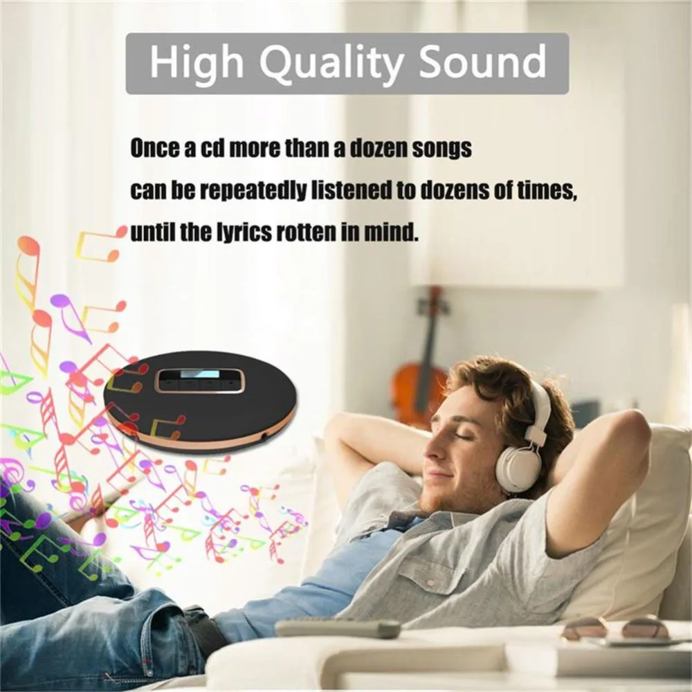 Портативный CD-плеер HOTT портативный персональный CD-плеер с разъемом для наушников, анти-Скип/Противоударная защита компактный CD музыкальный плеер