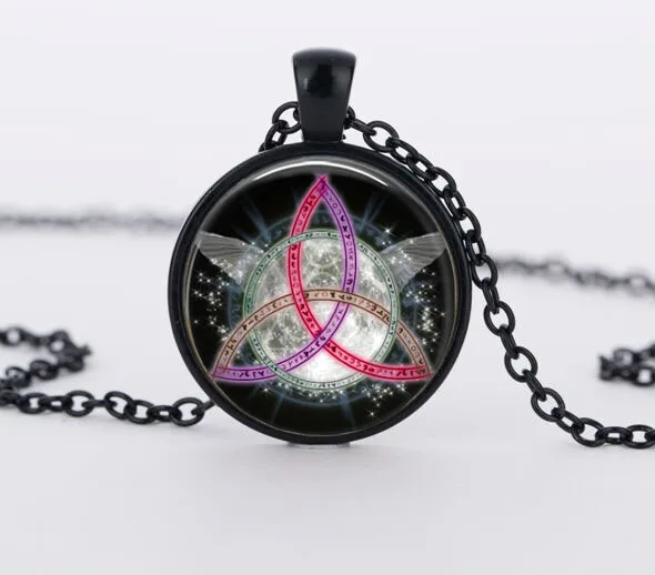 Модный фиолетовый пентаграмма Wicca колдовство Япония кулон ожерелье ювелирные изделия скрытый Шарм ожерелья - Окраска металла: black