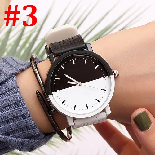 Часы мужские модные силиконовые черные белые кварцевые 2019|Кварцевые часы| |