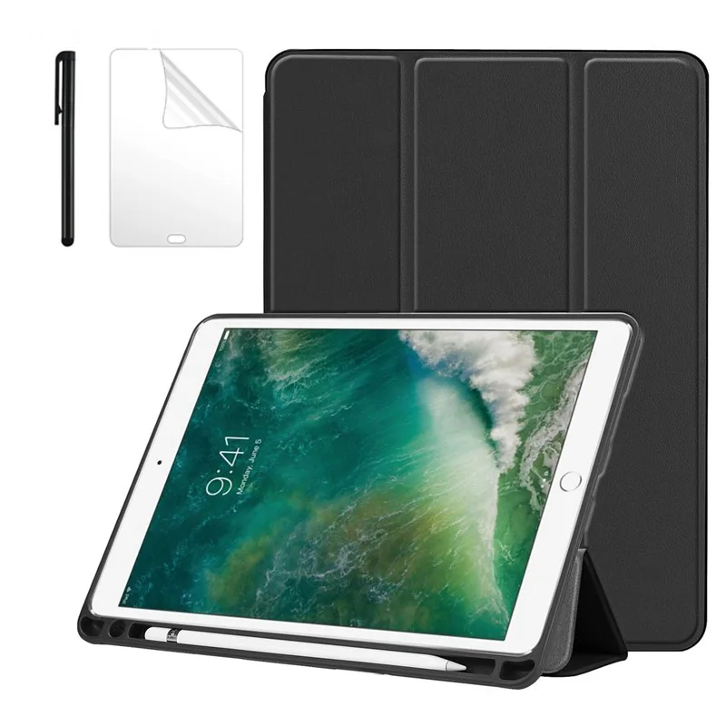 

For iPad Air 3 Case 2019 with Pen slot Smart Cover Trifold Stand Soft Back Cover for iPad Pro 10.5 2017 Auto Sleep/Wake + film
