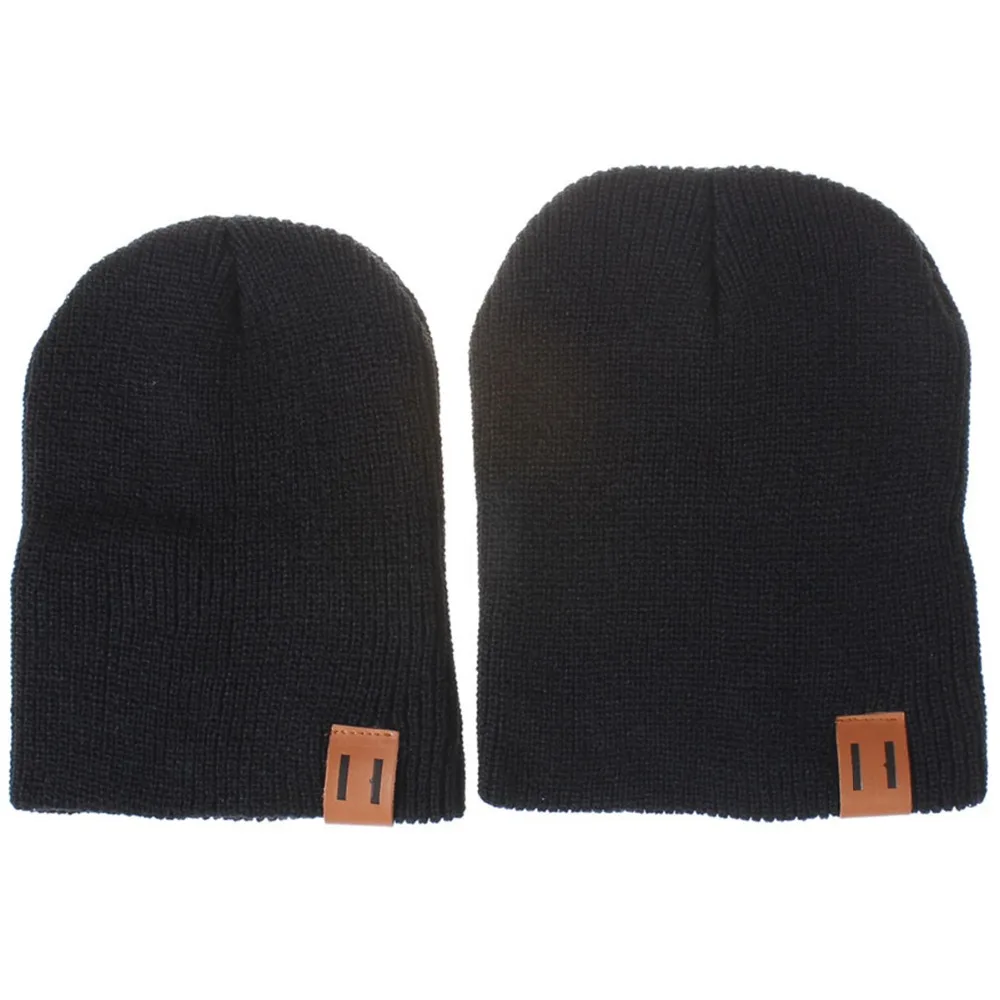 2018 2 шт./компл. Семейные комплекты шапка сезон осень зима теплые вязаные для